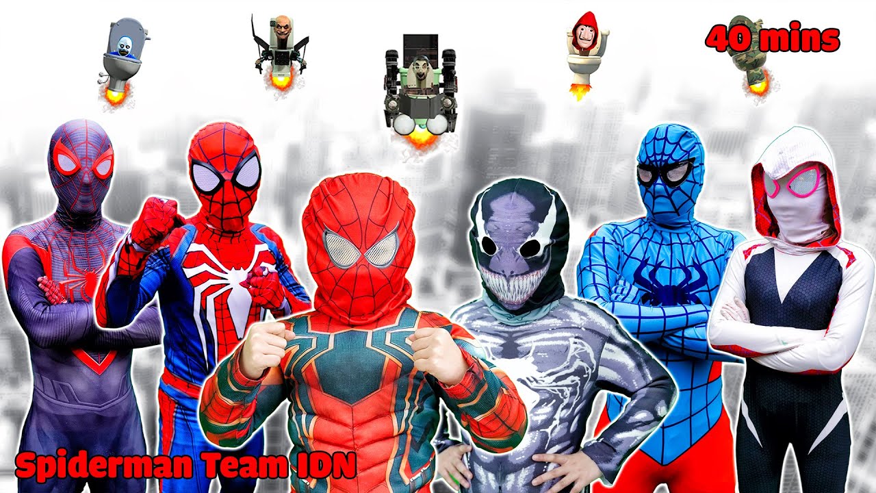 Hei Tim Spider-Man, ayo latihan untuk mengalahkan Skibidi Toilet!