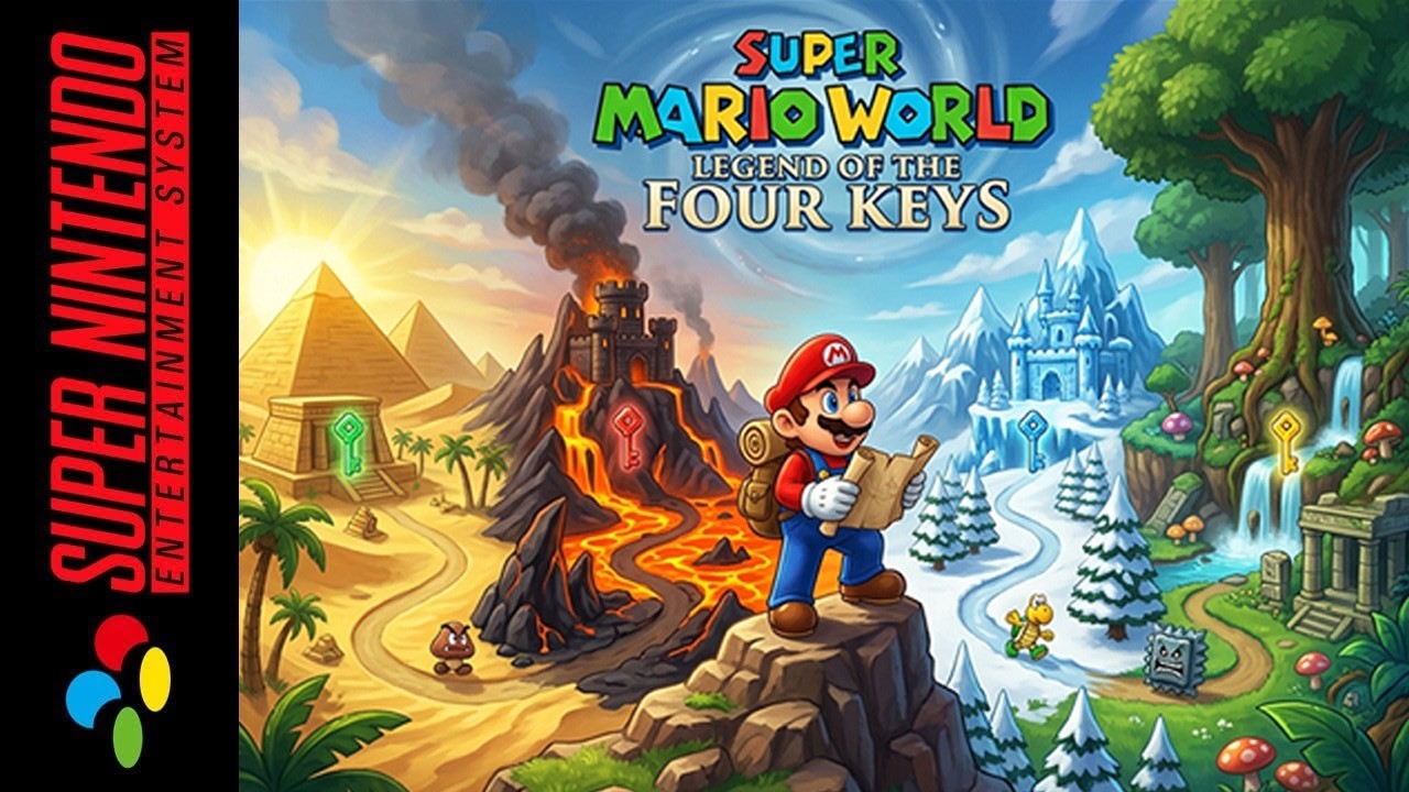 Longplay] SNES - Super Mario World: Legend of the Four Keys [Hack