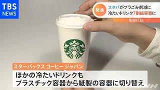 スターバックス 冷たいドリンク商品の７割を紙製に