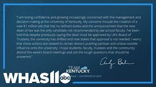 Gov. Andy Beshear Expresses Disappointment With Uk Management