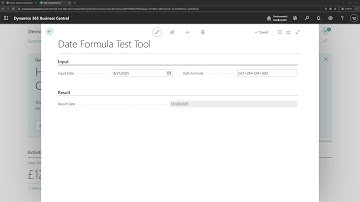 Business Central short video: A simple Date Formula testing tool - Customization
