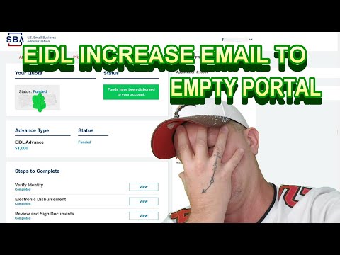 New EIDL LOAN INCREASE Email to REQUEST MORE FUNDS in the Portal