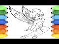 Coloring Pages Tinker Bell, Learning Drawing for Kids | How to Draw Tink