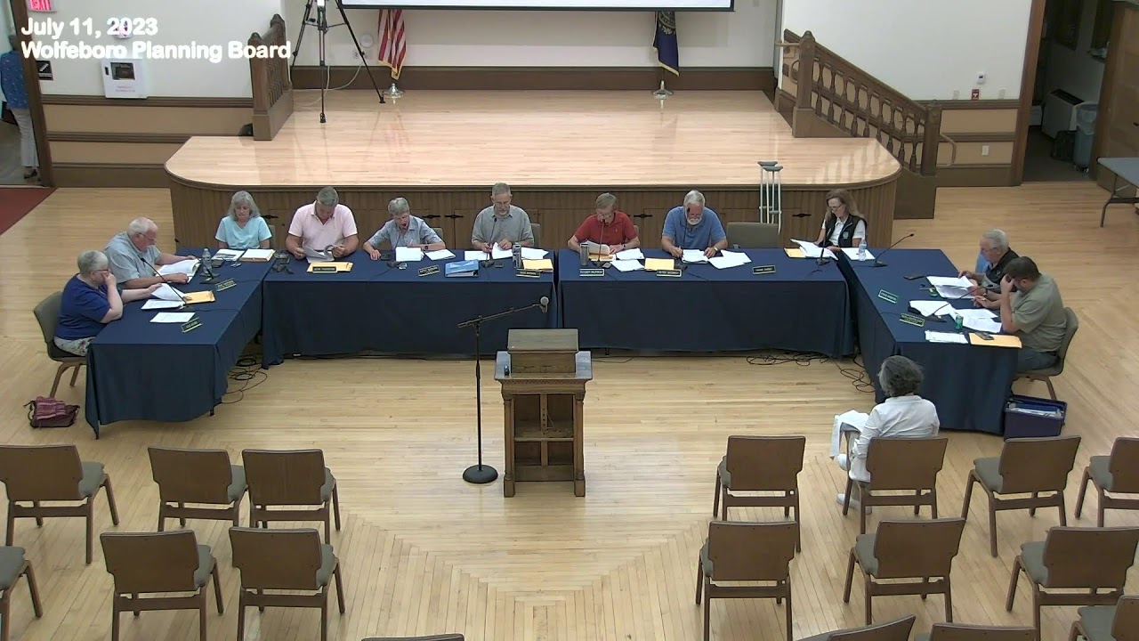 11 July 2023 Wolfeboro Planning Board Meeting YouTube