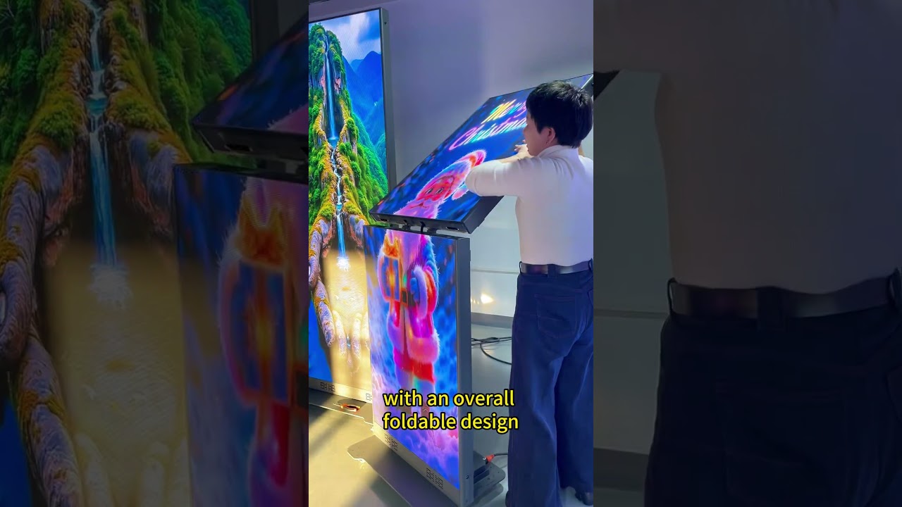 This truly innovative display technology-ready to use in just 3 minutes! LED Foldable Poster Screen
