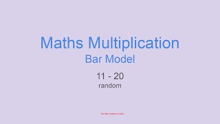 Maths Multiplication Bar Model 11 - 20 random