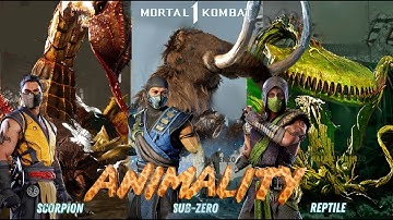 Mortal Kombat 1 - ALL ANIMALITY MK1 - All characters animalities HD 1080p 60 fps
