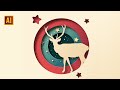 HOW TO CREATE A WINTER PAPER CUT OUT COMPOSITION WITH DEER AND TEXTURE IN ADOBE ILLUSTRATOR