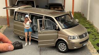 1:18 Volkswagen T5 Multivan 2003, Wheatbeige metallic - Norev [Unboxing]