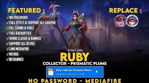 Ruby Collector Prismatic Plume Skin Script No Password Mediafire Full Effect Voice Update Ixia Patch
