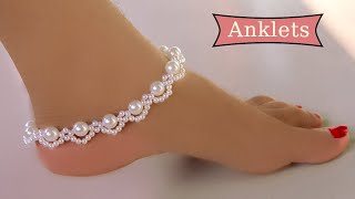How to make Anklets (পুতির পায়েল ) - Jewelry Making  / Beaded Anklets / Reya Handicraft