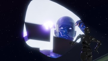 Giant alien abducts robot - quirky blender animation by blender hobbyist