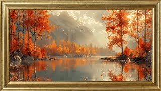 🍁 Golden Autumn Lake in 4K | 2-Hour Oil Painting Screensaver | Samsung Frame TV Wall Art screenshot 5
