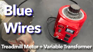 Hooking up a Treadmill Motor to a Variac & Bridge Rectifier Using Blue Wires.