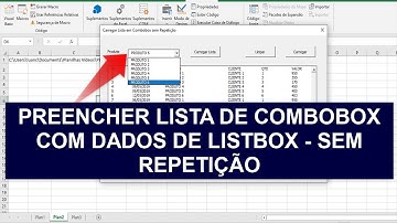 Macro Carregar Lista em COMBOBOX com Dados de Listbox Excel VBA