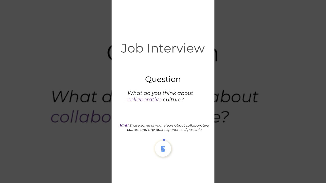 Top Job Interview Question - What do you think about collaborative culture #interviewquestions