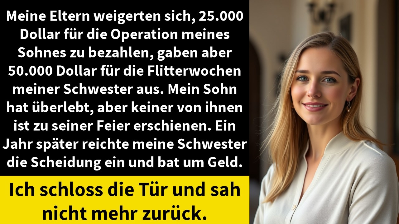 Meine Eltern weigerten sich, 25.000 Dollar für die Operation meines Sohnes zu bezahlen, gaben aber