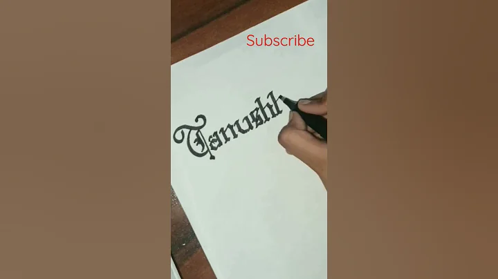 'Tanushka' name in Gothic Calligraphy #calligraphy #gothic #lettering #blackletter #shorts