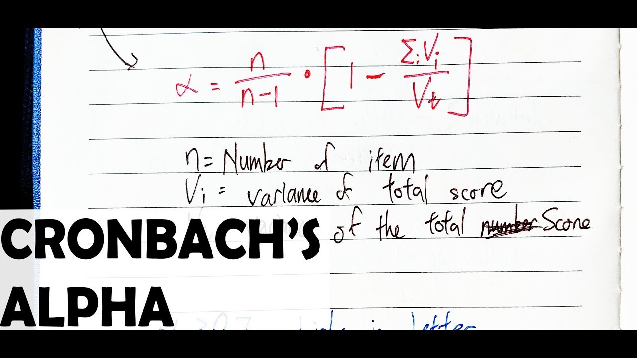 formula for cronbach alpha reliability test
