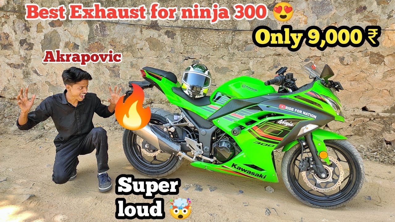 Ninja 300 exhaust modified akrapovic exhaust for ninja 300 2024 model 🔥