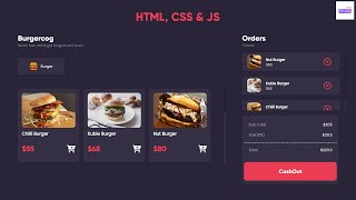 Create Burger Store App | Burgercog | Using HTML, CSS & Javascript | CNB With Source Code screenshot 5