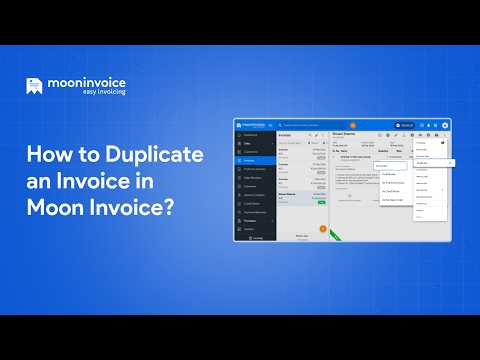 How to duplicate an invoice in Moon Invoice?
