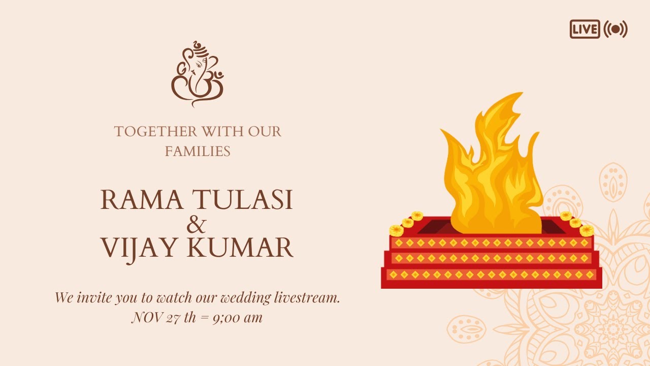 RAMA TULASI & VIJAY KUMAR WEDDING LIVE STRAMING