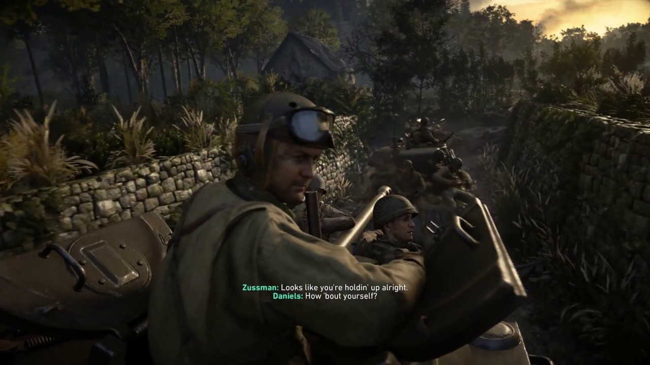Call of Duty: WWII - Operation Cobra: Tank Ride: Perez Intro Dialogue Stuka  Planes Attack Sequence