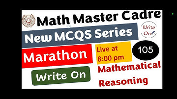 Math Master Cadre | Mathematical Reasoning| Most Important MCQs |Ch-10 |New Classes #mastercadre