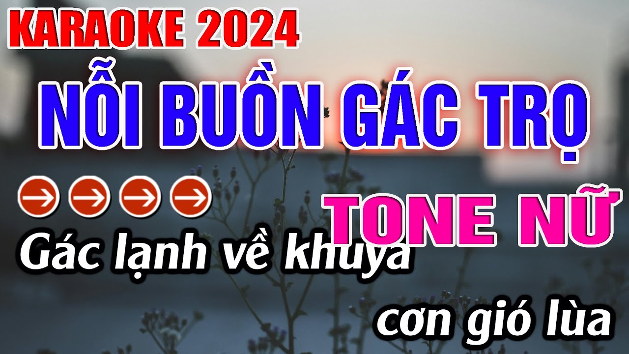 Nỗi Buồn Gác Trọ Karaoke Tone Nữ ( F#m ) Karaoke Đăng Khôi - Beat Mới