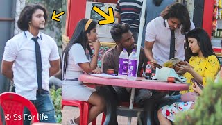 | HANDSOME WAITER FLIRTING with CUTE GIRL in front of her JEALOUS BOYFRIEND - WAITER PRANK |