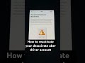 How to reactivate uber driver account #deactivate #waitlist #reactivate #uber #uberdriver