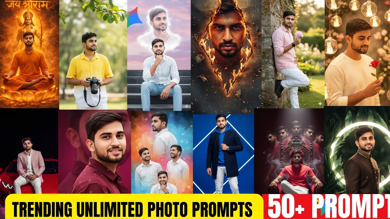Trending Unlimited Photo Prompts | Stylish AI Portrait Poses | 50+ Ideas | 