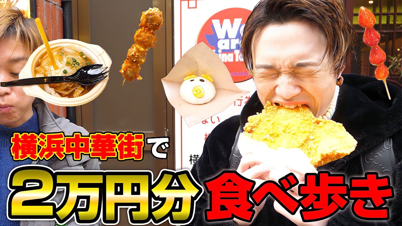 【大食い】横浜中華街で2万円分食べ切るまで帰れません‼️【ぞうさんパクパク】【食べ歩き】