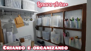 Diy de reciclagem, decorando e organizando meu cantinho do artesanato (ateliê) #diy