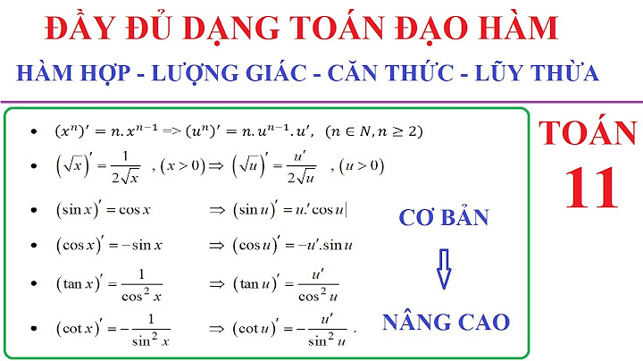 Các dạng bài toán về đạo hàm lớp 11 năm 2024