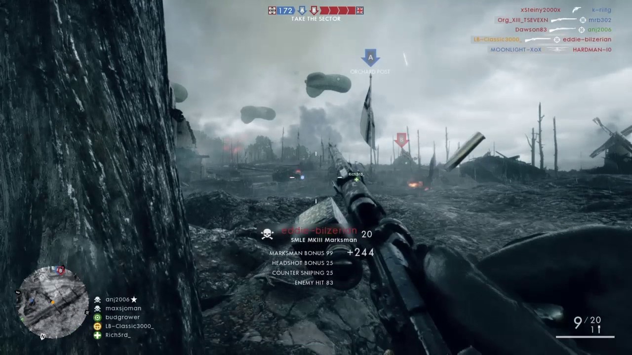 [Battlefield 1™] Scout (Sniper) Highlights Part I (No Aim Assist or Quick Sniping)