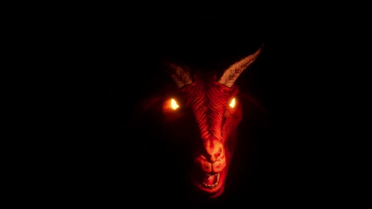 goat demon baphomet loop background video hd 4k
