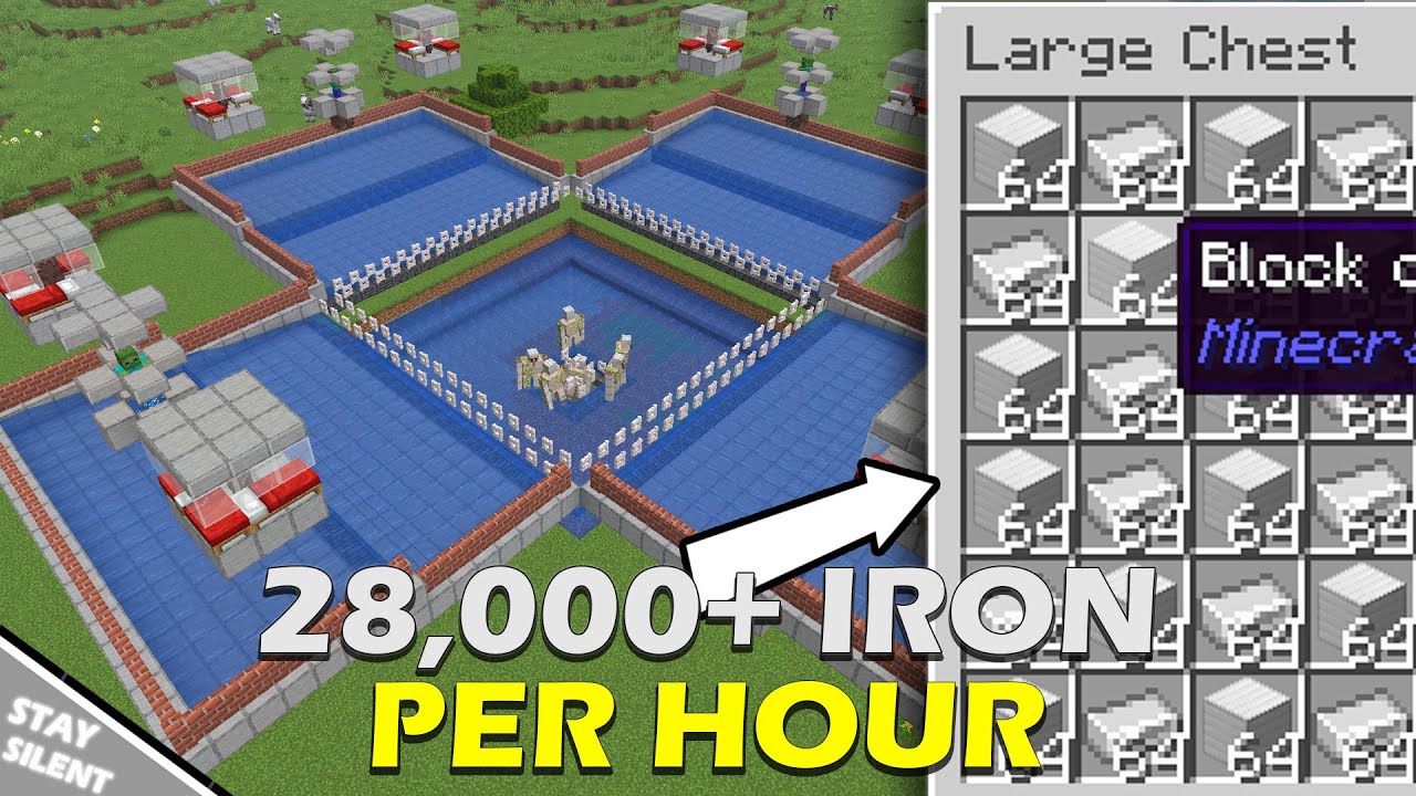 Iron Farm 1.21.8 Minecraft | 28.000+ Per Hour