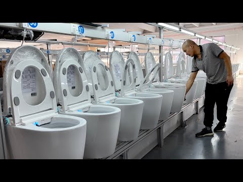 The mass production process of intelligent toilets, toilet covers that can communicate with people