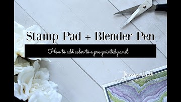 How to add color to a pre printed panel using Stampin Up products with Jenny Hall