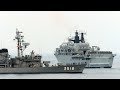 英国艦 アルビオン横須賀出港 海自せとゆき に敬意の整列　2018年8月2日