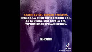 Yaxshi boldi sendan ayrildim🥀🥀