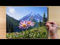 Acrylic Painting Flower Landscape / Time-lapse