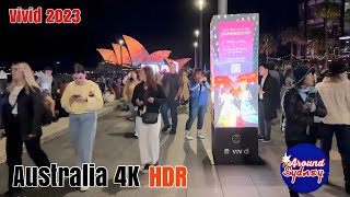 Vivid Sydney🇦🇺Walk 4K 60 fps HDR Opera House- Harbour Bridge - and More!