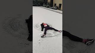 Making snow angel #snow #winter #fun