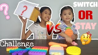 Fidget Toys vs Real challenge with a Twist | Switch or Stay challenge fidget toys version