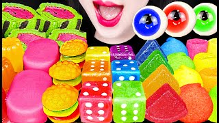 Asmr Rainbow Dessert, Edible Dice, Jelly Kohakuto 젤리 코하쿠토 먹는 주사위 디저트 먹방 Mukbang, Eating