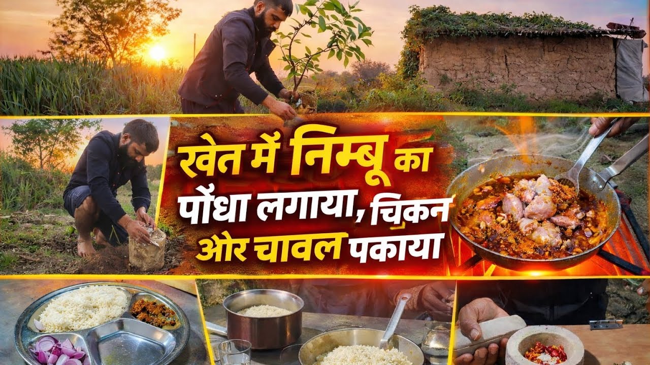 Aaj paudhe lagane ka kam Kiya aur sham ko Shandar Chicken Rice chicken recipe @Gmonwheels65 