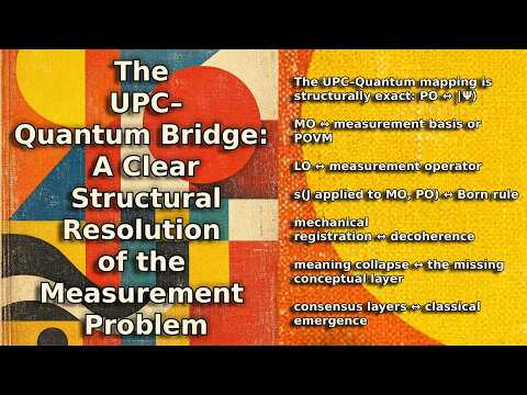 The UPC–Quantum Bridge: A Clear Structural Resolution of the Measurement Problem